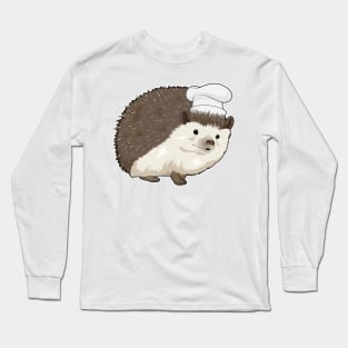 Hedgehog Cook Chef hat Long Sleeve T-Shirt